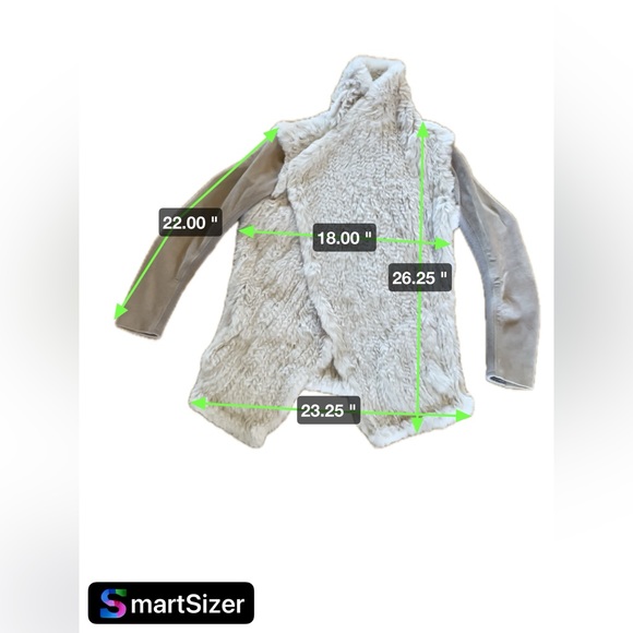JUNE - Genuine Dyed Rabbit Fur and Suede Jacket w/ front angled pockets - XS - Picture 6 of 12